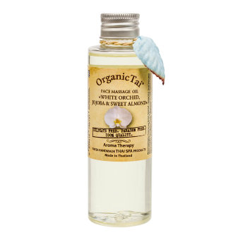 Массажное масло для лица «Белая орхидея, жожоба и сладкий миндаль» 120 мл, OrganicTai 