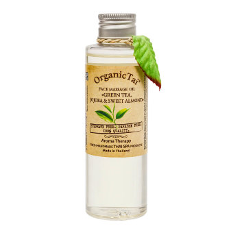 Массажное масло для лица «Зеленый чай, жожоба и сладкий миндаль» 120 мл, OrganicTai 