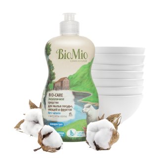 Средство для мытья посуды, овощей и фруктов без запаха BioMio, 450ml