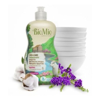 Средство для мытья посуды, овощей и фруктов с эфирным маслом вербены BioMio, 450ml