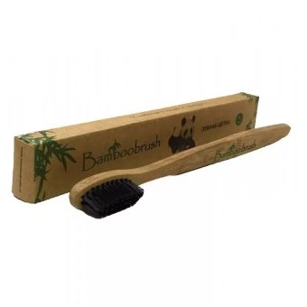 Зубная щетка из натурального бамбука с угольным напылением (средняя жесткость). Bamboobrush