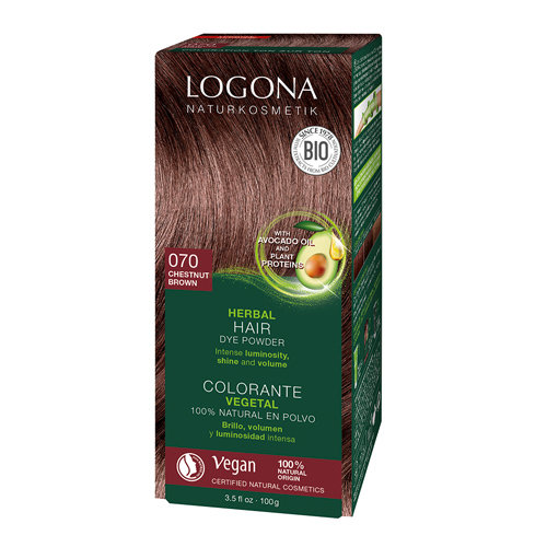 Растительная краска для волос 070 Каштан коричневый Logona