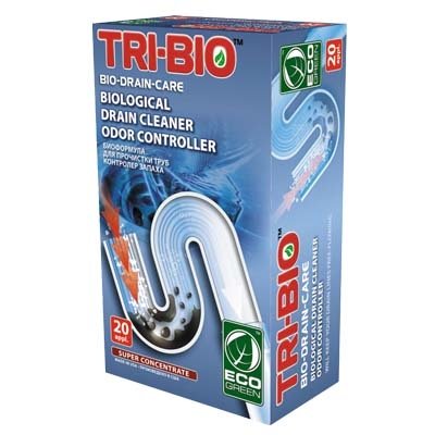 Биоформула Tri-Bio для прочистки труб, контролер запаха, 20 доз